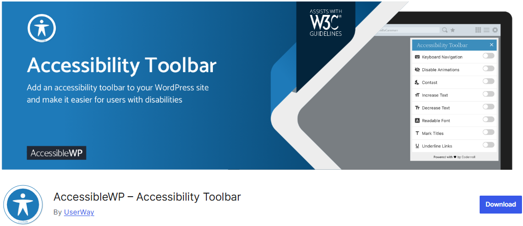 AccessibleWP – Accessibility Toolbar